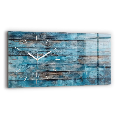 Horloge rectangulaire horizontale Planches bleues