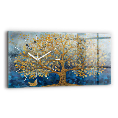 Horloge murale horizontale Arbre abstrait