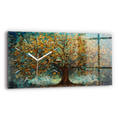 Horloge horizontale en verre Arbre mosaïque