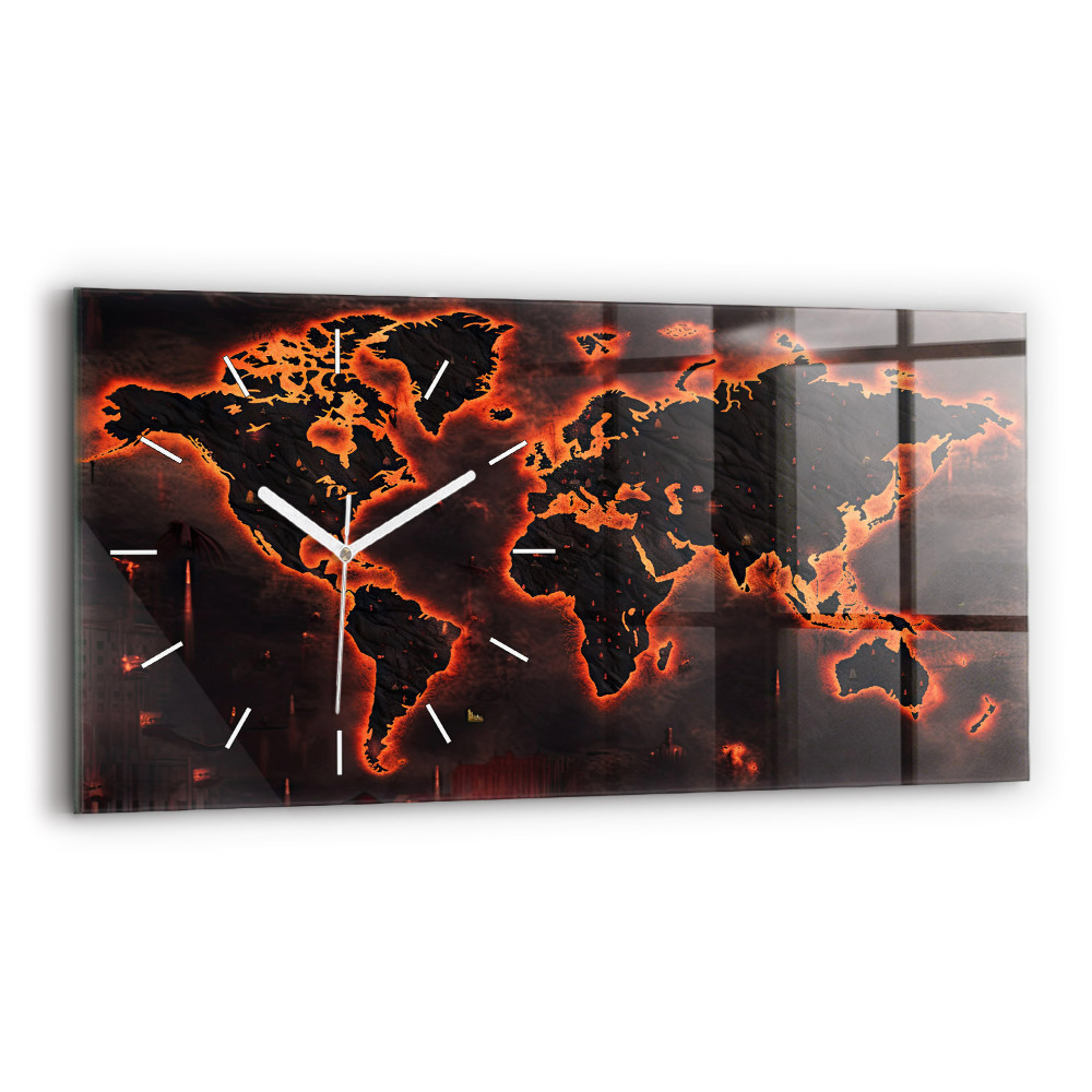 Horloge rectangulaire horizontale Carte du monde