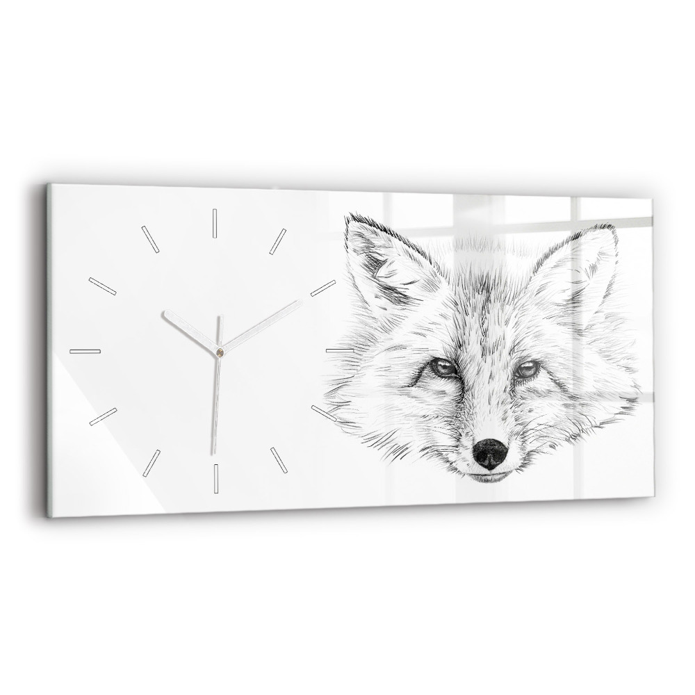 Horloge murale horizontale Tête de renard vectorielle