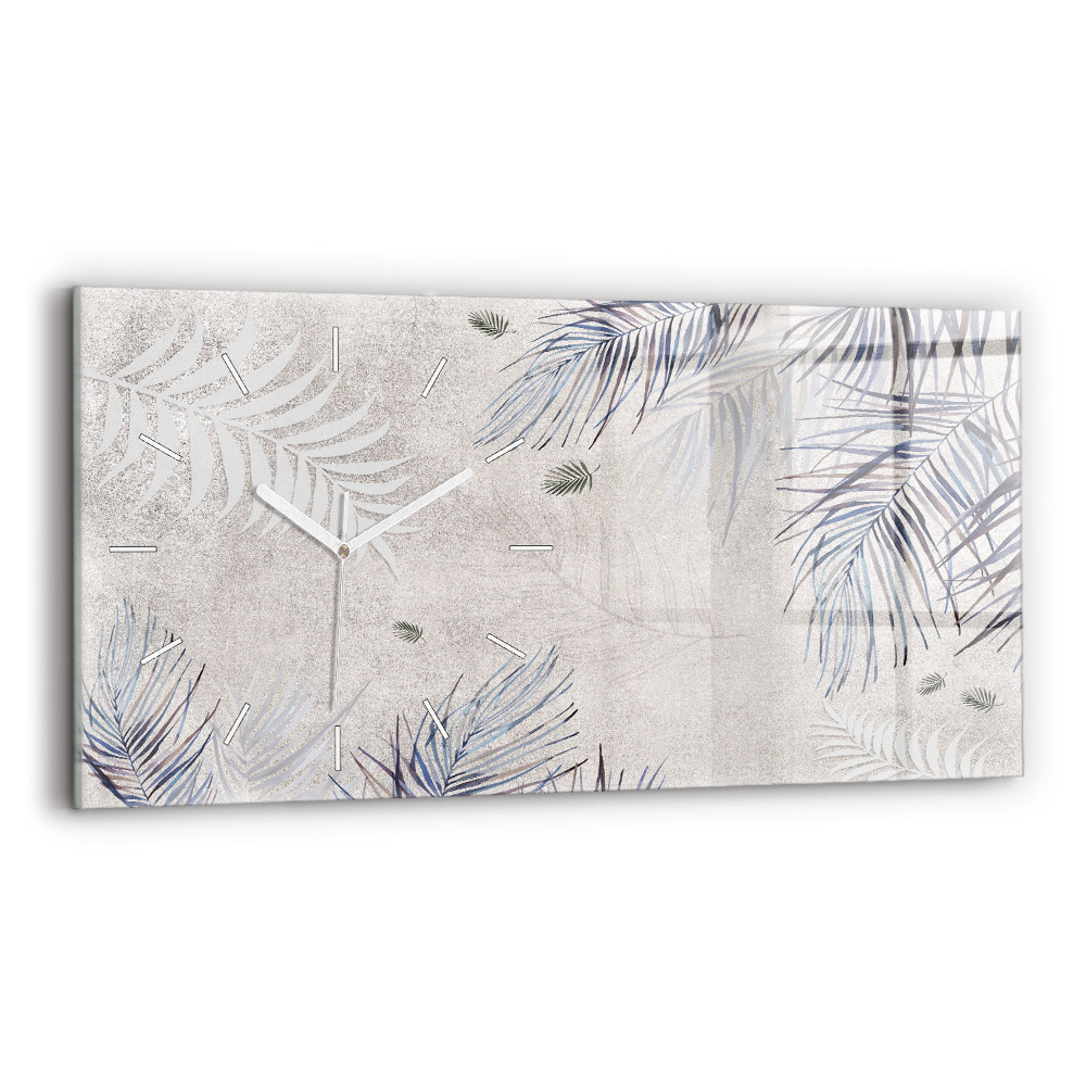 Horloge horizontale en verre Feuille de palmier