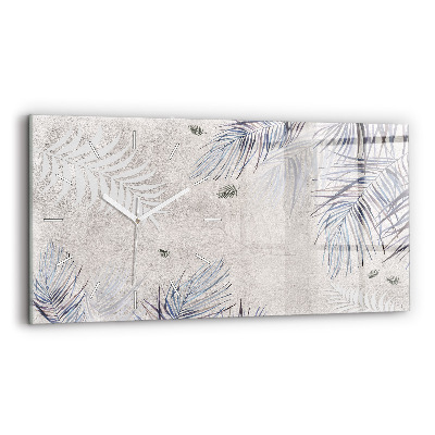 Horloge horizontale en verre Feuille de palmier