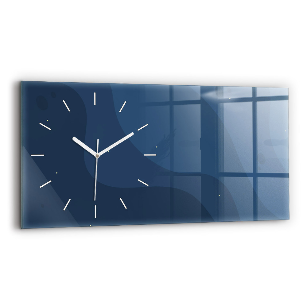 Horloge rectangulaire horizontale Vagues bleues