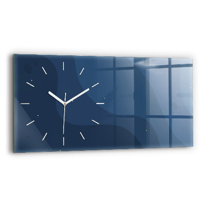 Horloge rectangulaire horizontale Vagues bleues