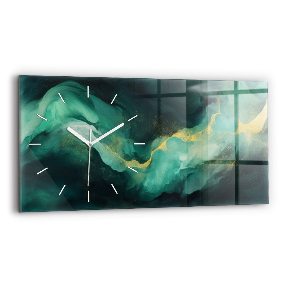 Horloge rectangulaire horizontale Marbre vert