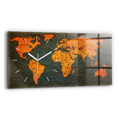 Horloge rectangulaire horizontale Carte du monde