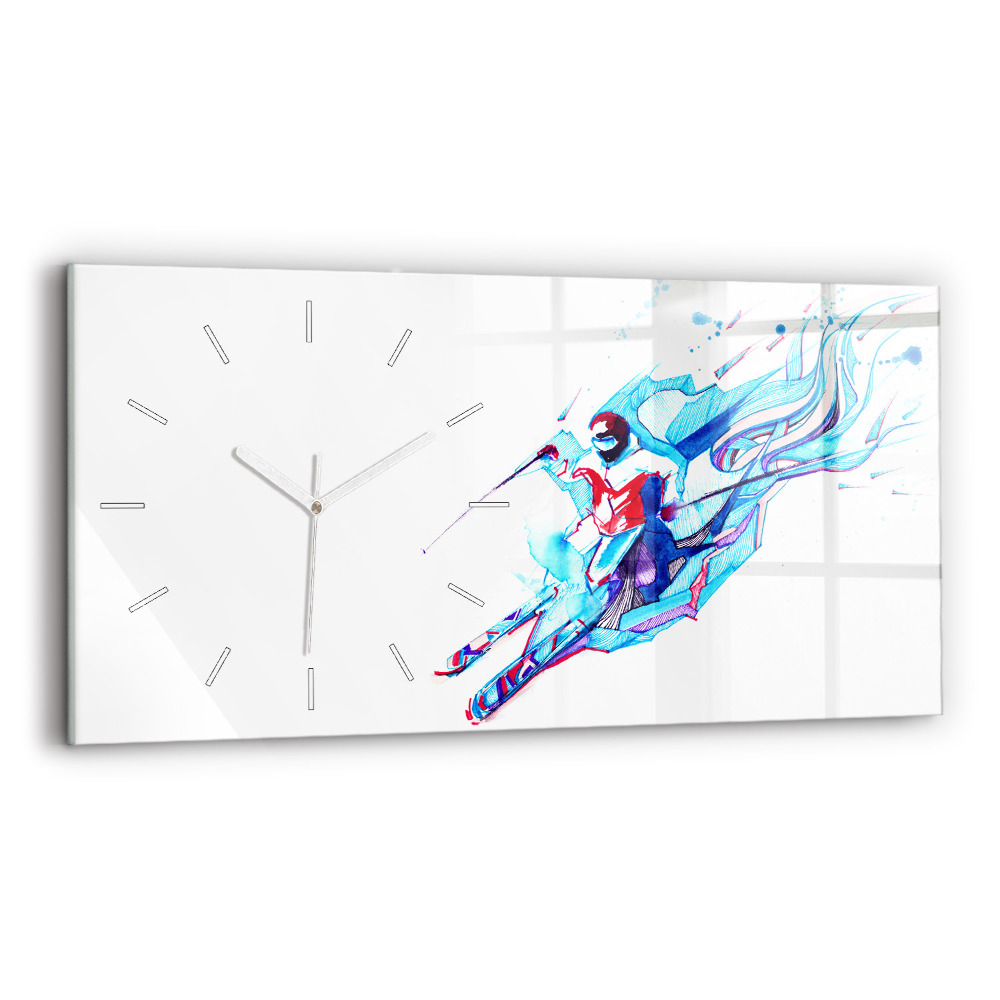 Horloge murale horizontale Skieur