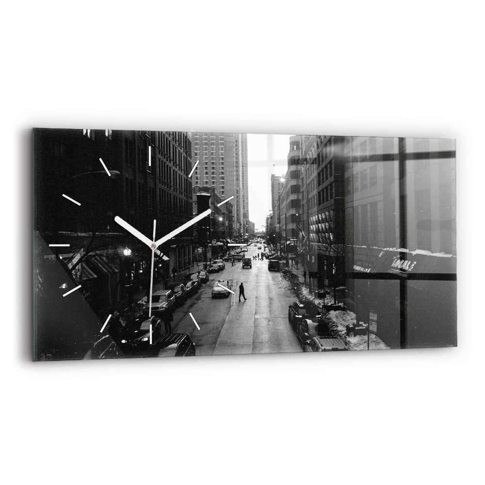Horloge rectangulaire horizontale Rues de la ville de Chicago