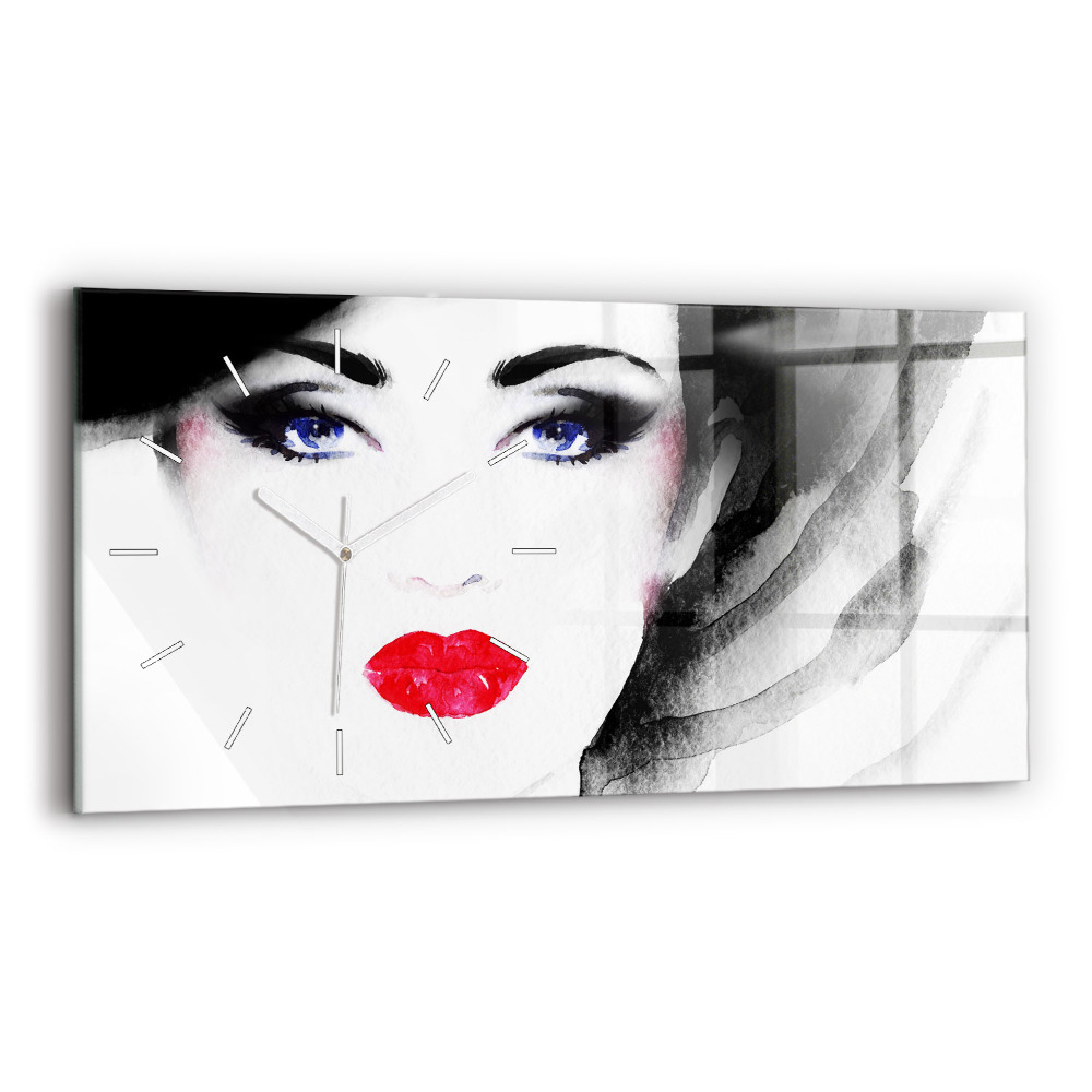 Horloge rectangulaire horizontale Portrait de femme