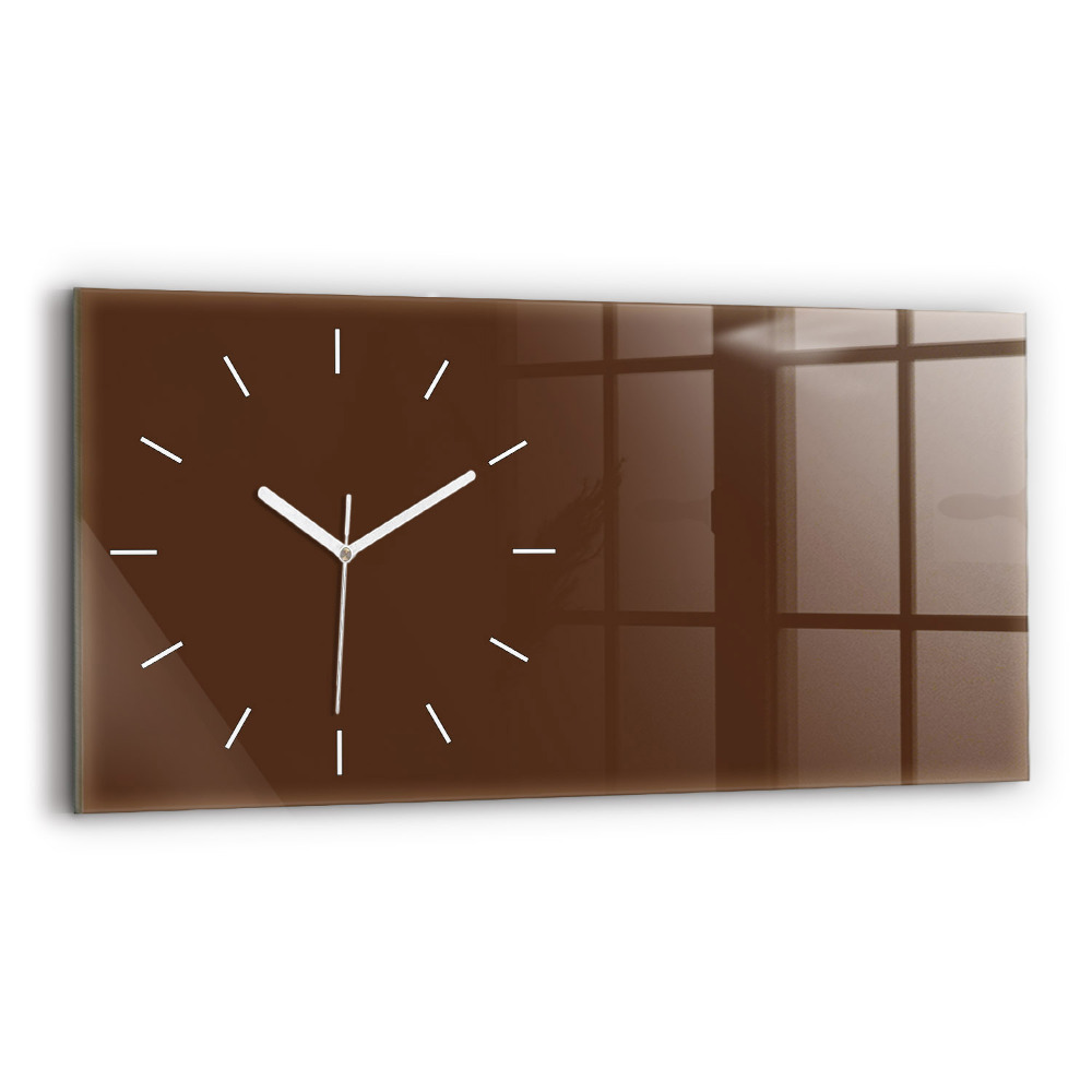 Horloge rectangulaire horizontale Couleur marron