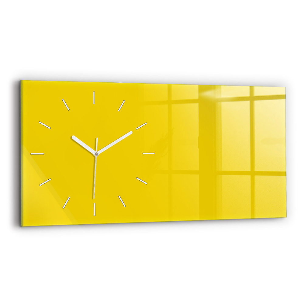 Horloge murale horizontale Coloris jaune clair