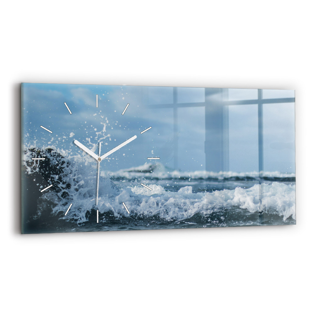 Horloge rectangulaire horizontale Photographie de vagues