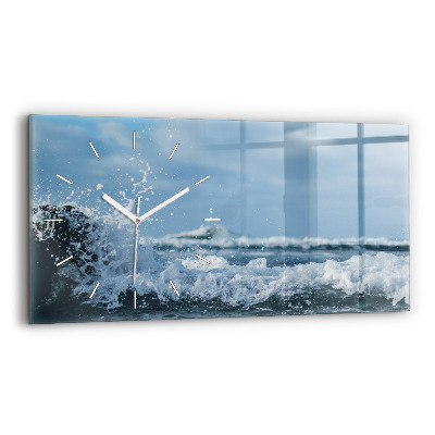 Horloge rectangulaire horizontale Photographie de vagues