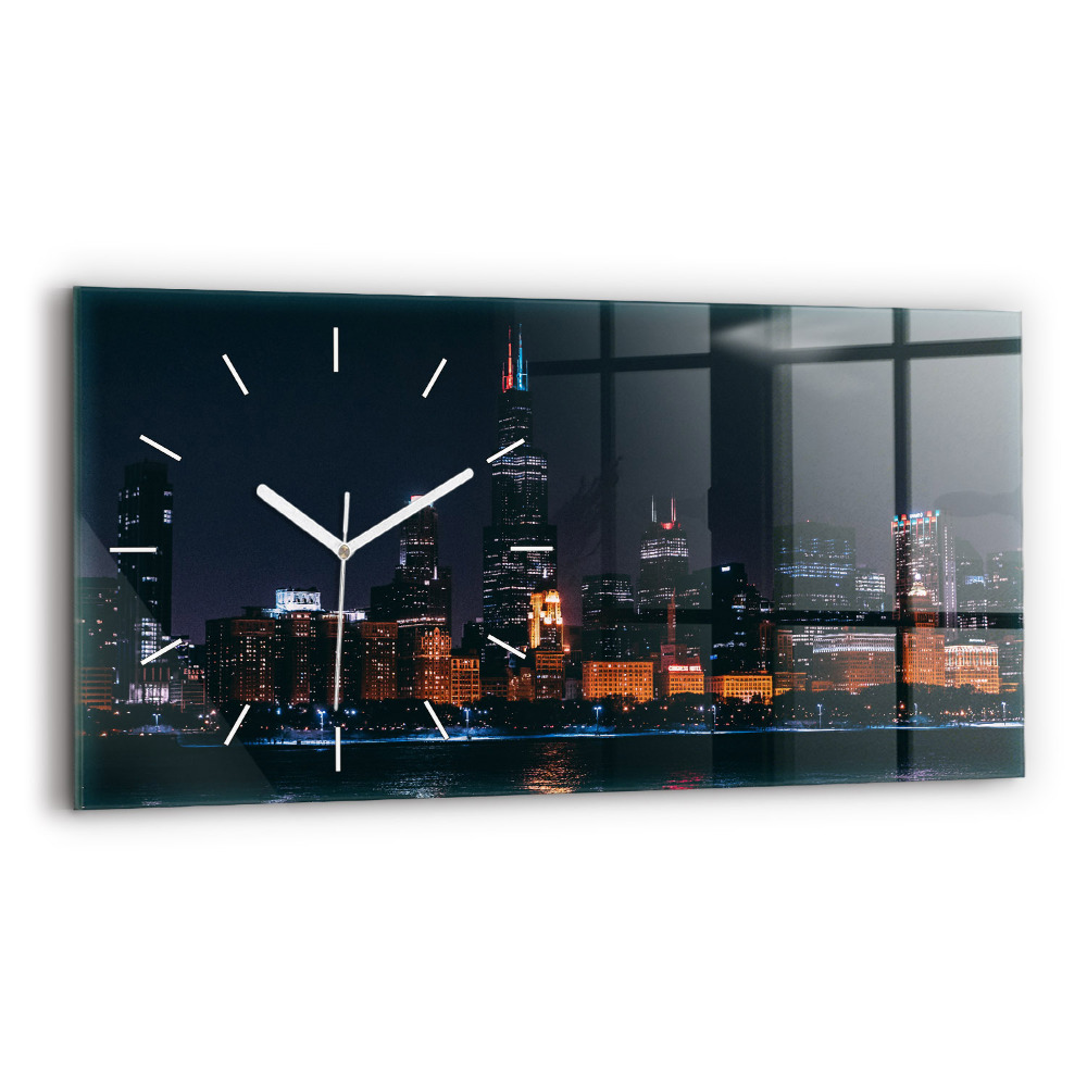 Horloge horizontale en verre Paysage urbain de Chicago
