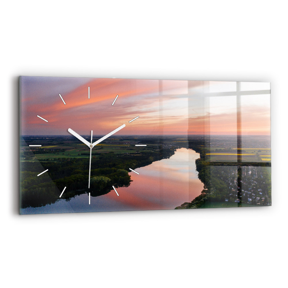 Horloge rectangulaire horizontale Vue aérienne d'un lac