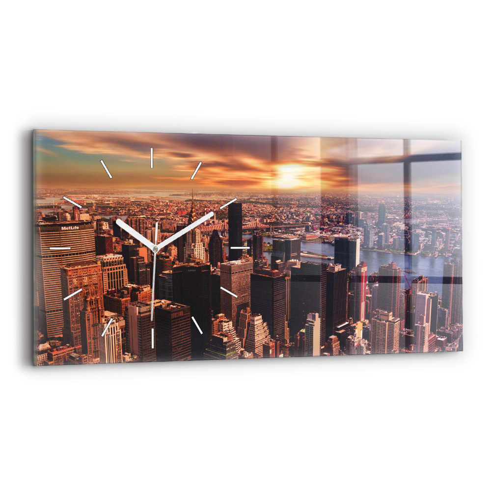 Horloge rectangulaire horizontale Panorama de la ville à l'ouest