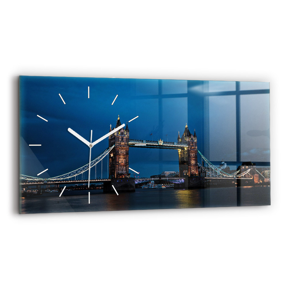 Horloge rectangulaire horizontale Tower Bridge Londres la nuit