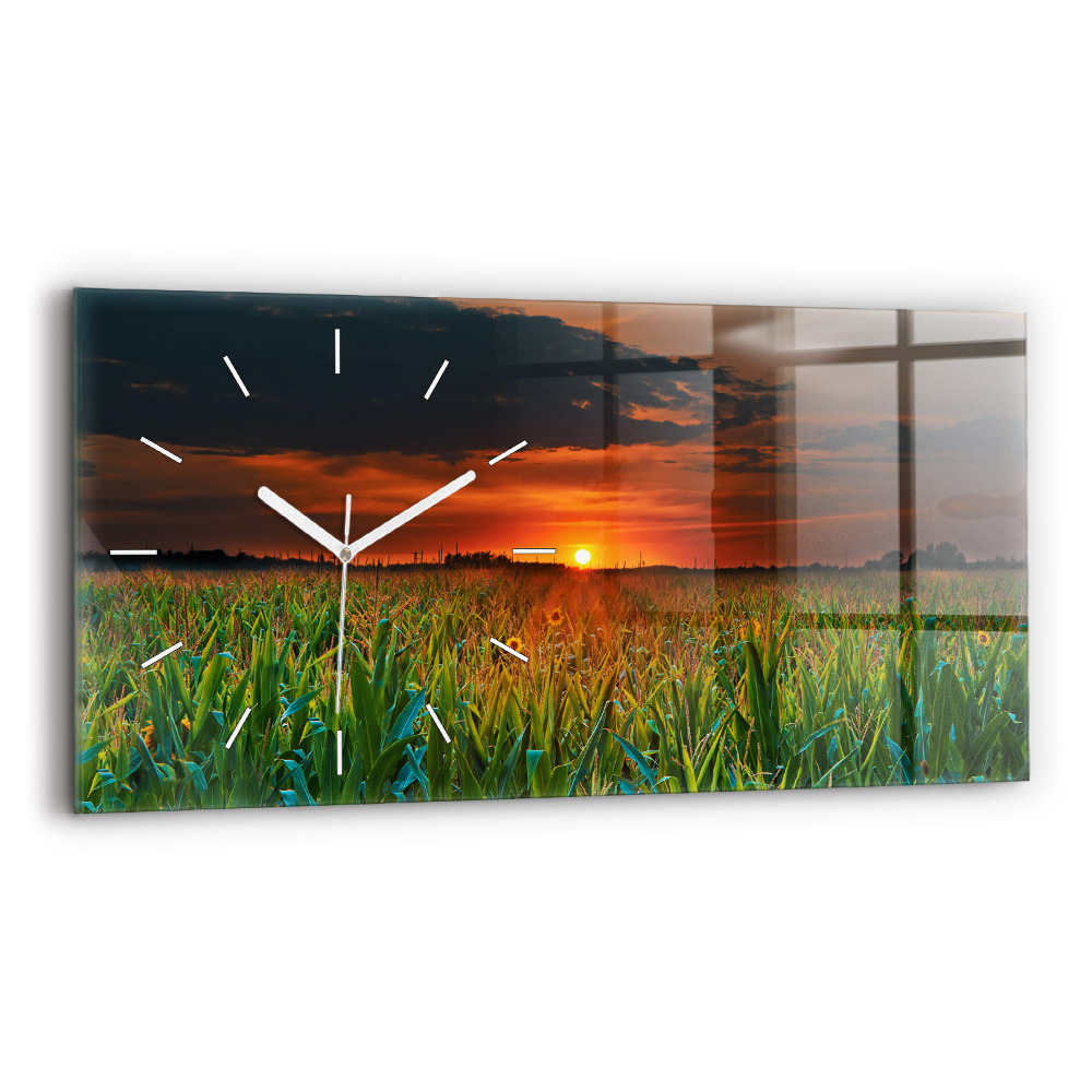 Horloge rectangulaire horizontale Tournesols dans une prairie