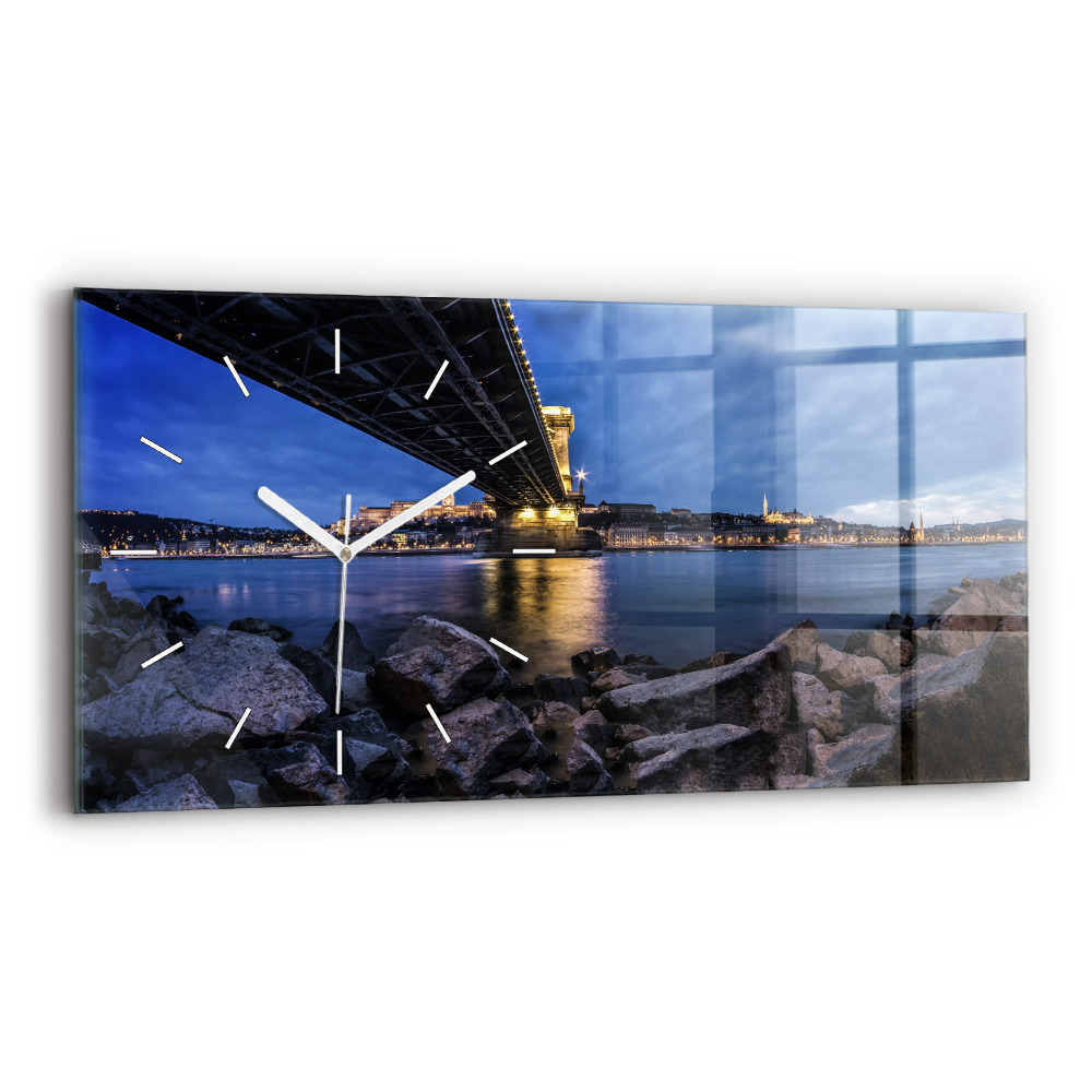 Horloge murale horizontale Rivage rocheux sous le pont