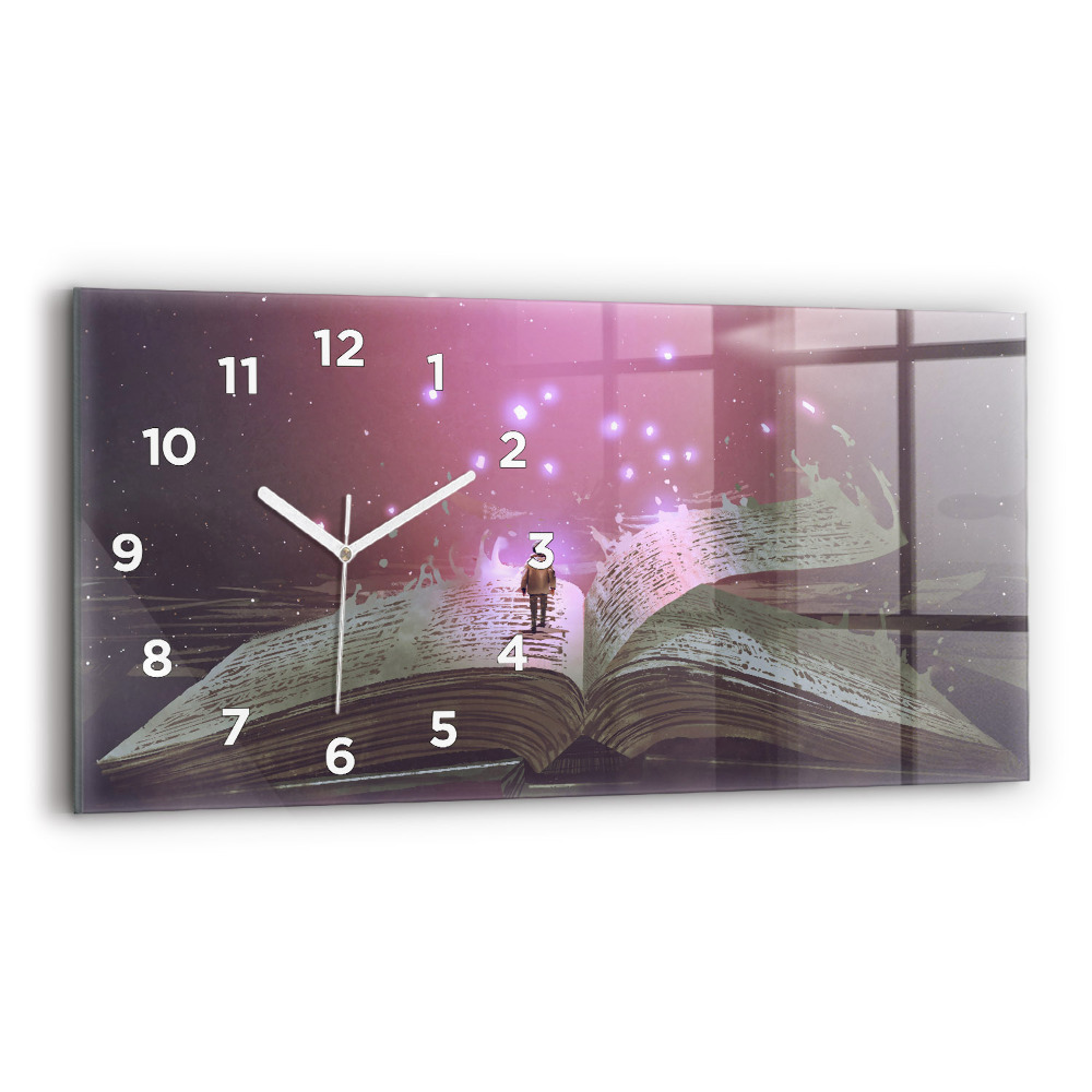 Horloge rectangulaire horizontale Livre abstrait