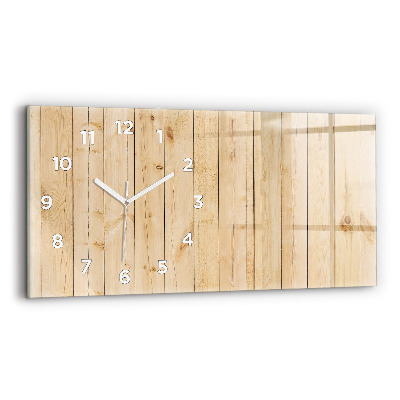 Horloge murale horizontale Planches en bois