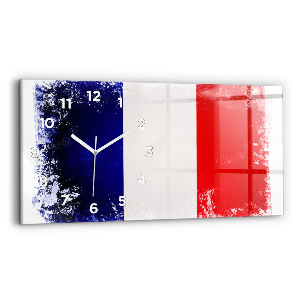 Horloge horizontale en verre Drapeau de la France