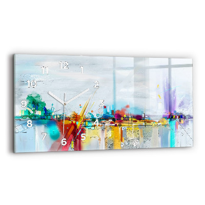 Horloge rectangulaire horizontale Pont abstrait
