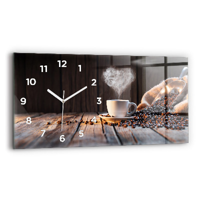 Horloge horizontale en verre Tasse de café