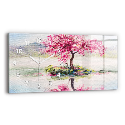 Horloge rectangulaire horizontale Mosaïque d'un arbre