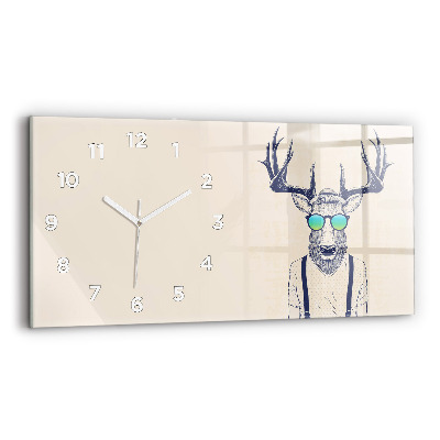 Horloge murale horizontale Cerf abstrait