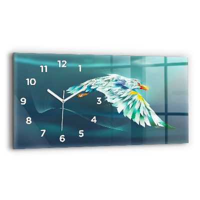 Horloge rectangulaire horizontale Image d'un aigle volant