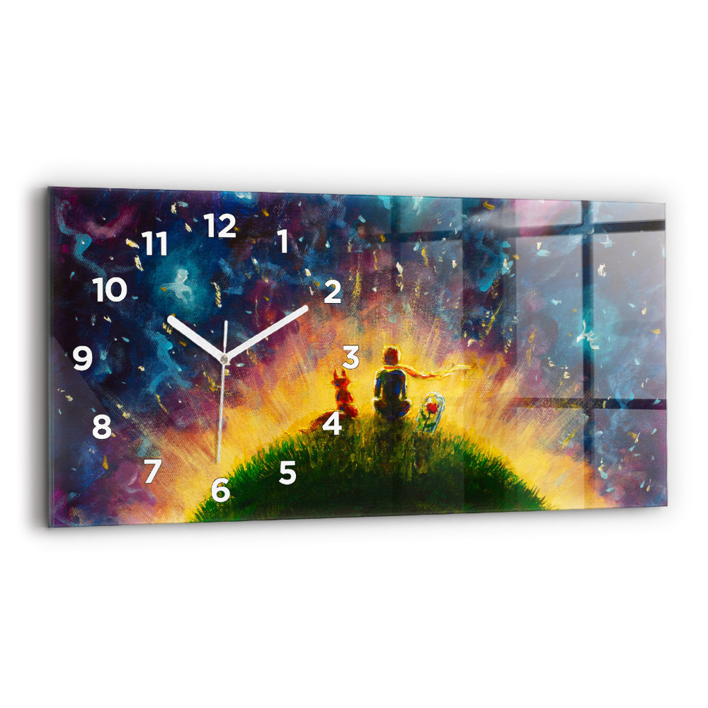 Horloge murale horizontale Petit prince abstrait