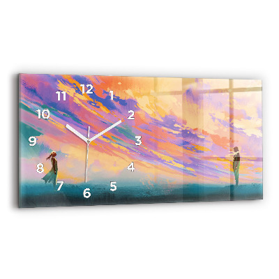 Horloge horizontale en verre Amour platonique