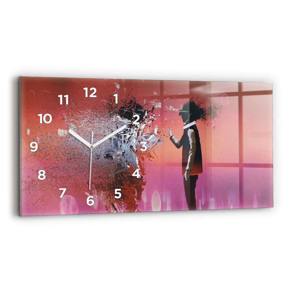 Horloge murale horizontale Cyberespace