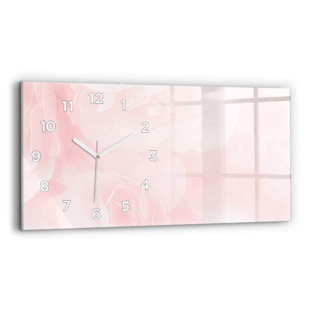 Horloge rectangulaire horizontale Roses en fleurs