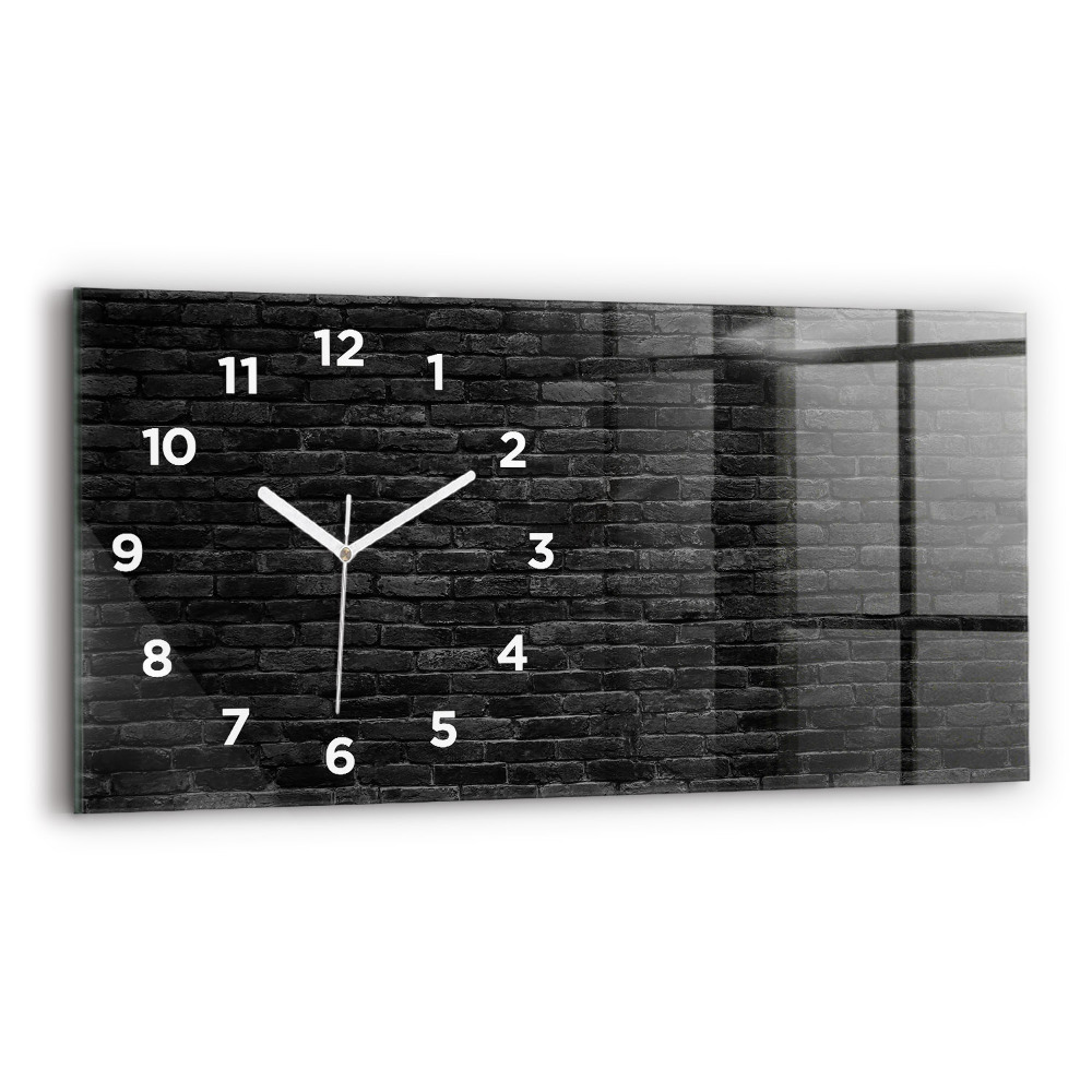 Horloge rectangulaire horizontale Mur de briques sombres