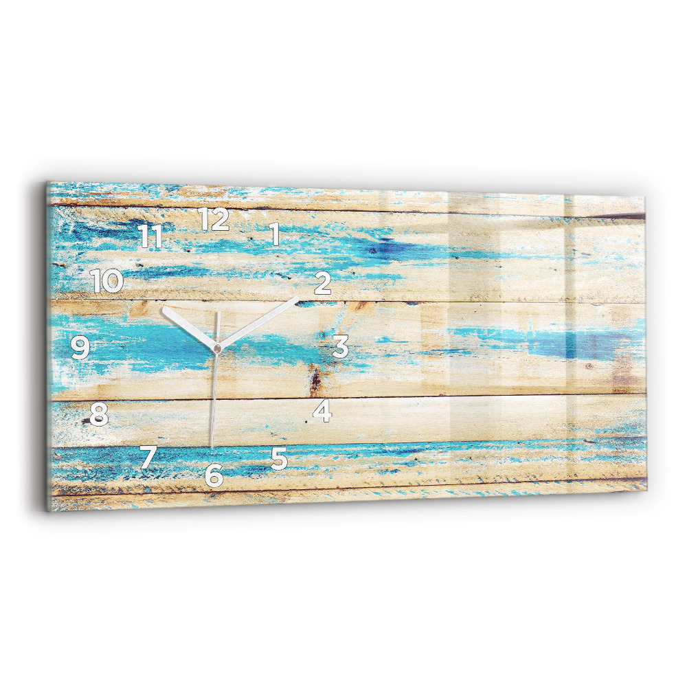 Horloge horizontale en verre Bois rayé