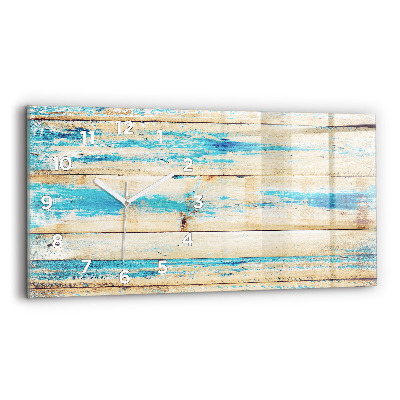 Horloge horizontale en verre Bois rayé