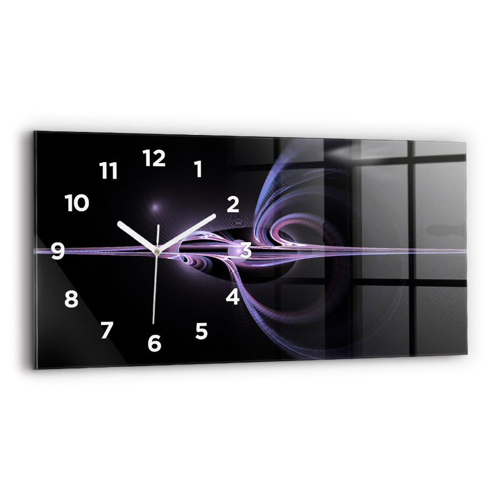 Horloge murale horizontale Abstraction violette