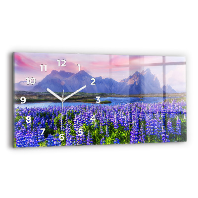 Horloge rectangulaire horizontale Vue d'une montagne en Islande