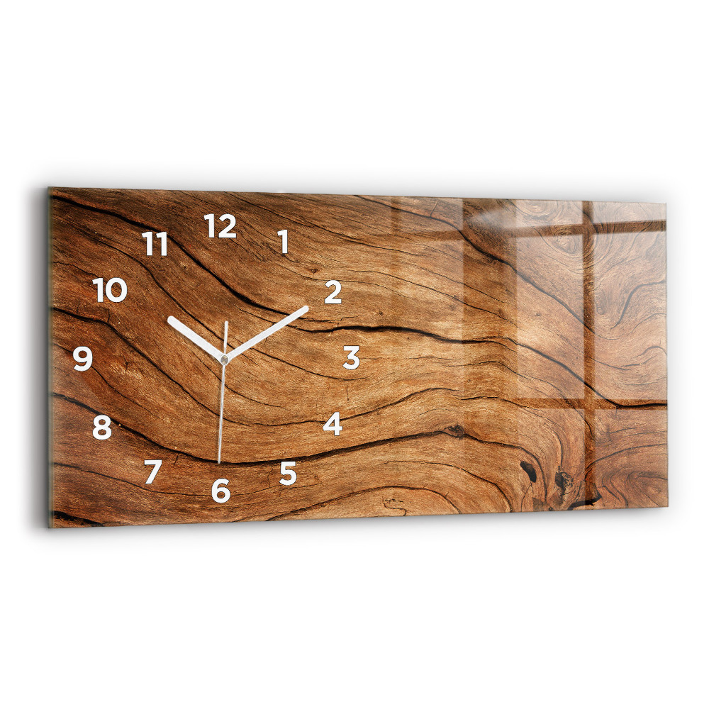 Horloge horizontale en verre Vieux bois