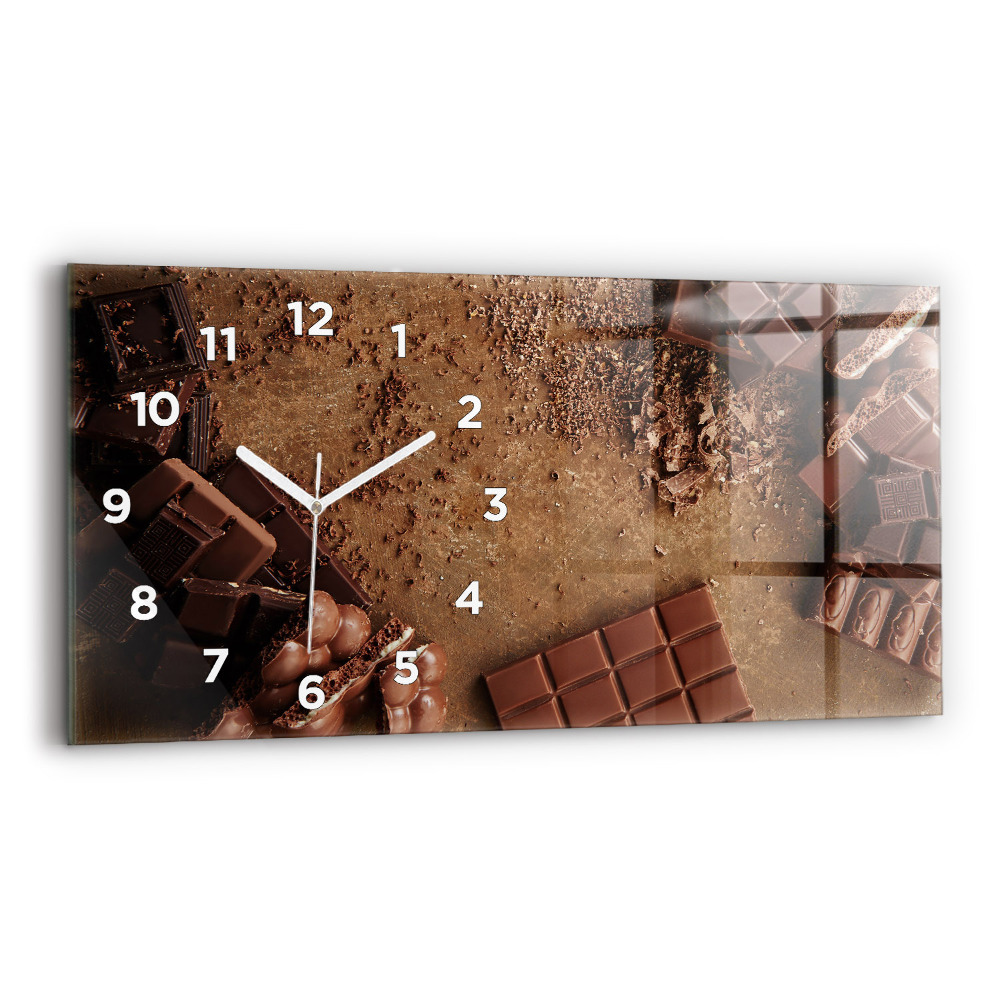 Horloge horizontale en verre Barres de chocolat