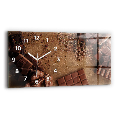 Horloge horizontale en verre Barres de chocolat