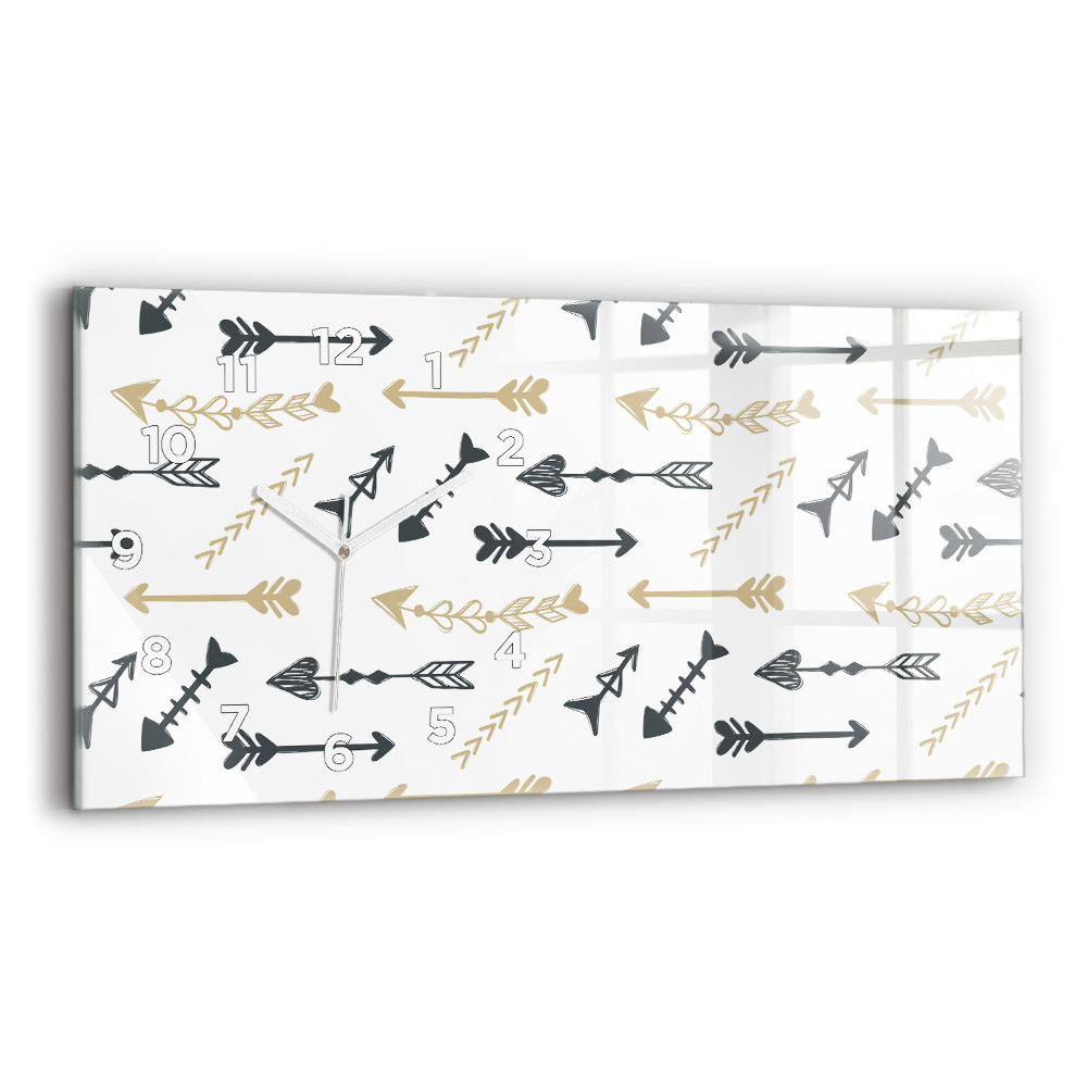 Horloge horizontale en verre Motif géométrique de hipster