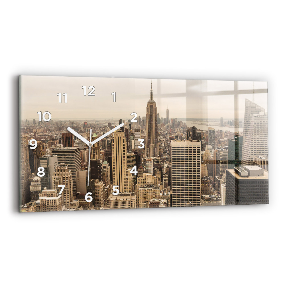 Horloge horizontale en verre Ville paysage