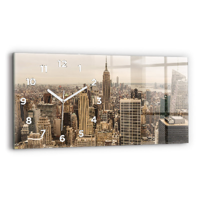 Horloge horizontale en verre Ville paysage