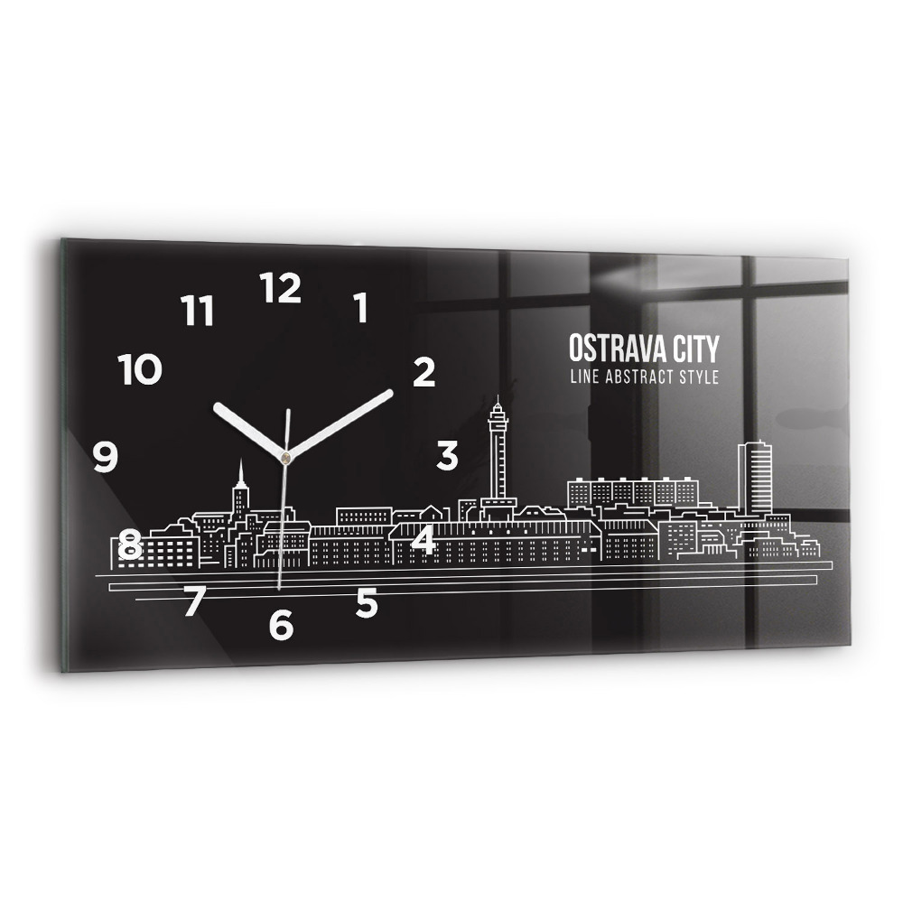 Horloge rectangulaire horizontale Dessin de la ville d'Ostrava