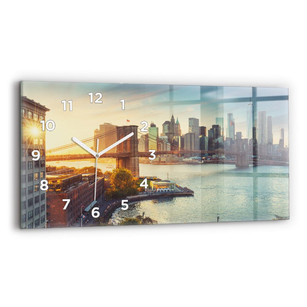 Horloge murale horizontale New York Manhattan
