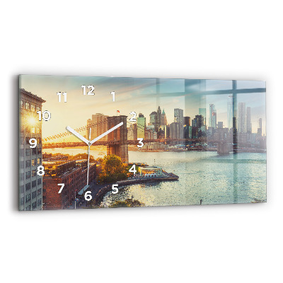 Horloge murale horizontale New York Manhattan